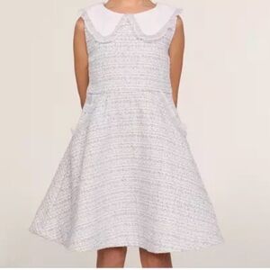 NEW Janie and Jack Blue Tweed Peter Pan Collar Dress